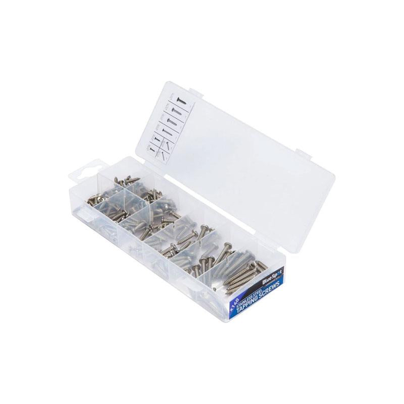 Blue Spot Tools Assorted Stainless Steel Tapping Screw Set 140 Piece