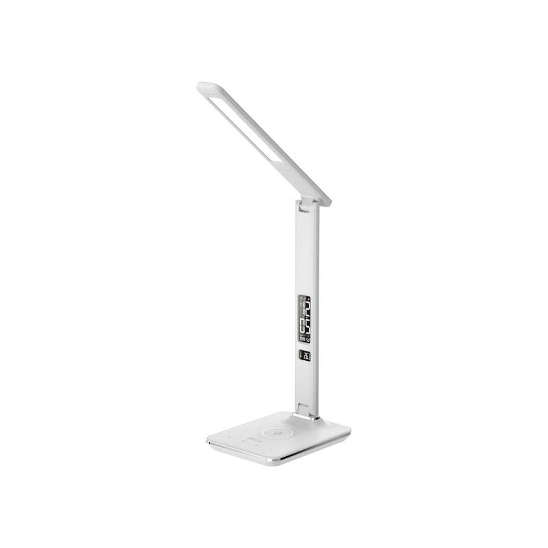 Groov-e Ares Desk LED Lamp With Wireless Charging Pad & Clock White Main image