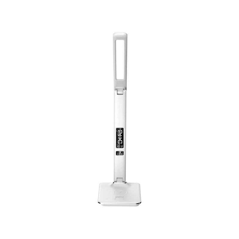 Groov-e Ares Desk LED Lamp With Wireless Charging Pad & Clock White