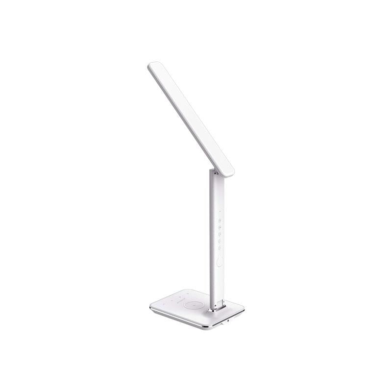Groov-e Ares Desk LED Lamp With Wireless Charging Pad & Clock White