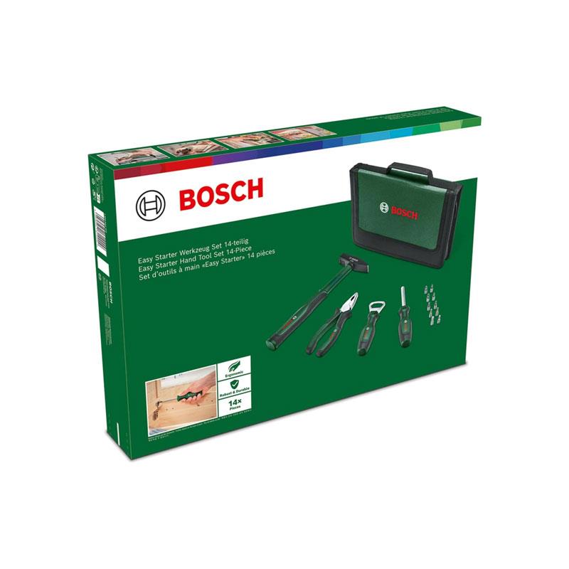 Bosch Easy Starter Hand Tool Set Starter Tool Kit Combination Pliers Screwdriver Bottle Opener Hammer 10 Bits 14 Piece