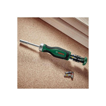 Bosch Hand Tools Bit Ratchet Screwdriver With 12 Bits 50 Nm Magnetic Tip Soft Grip Green