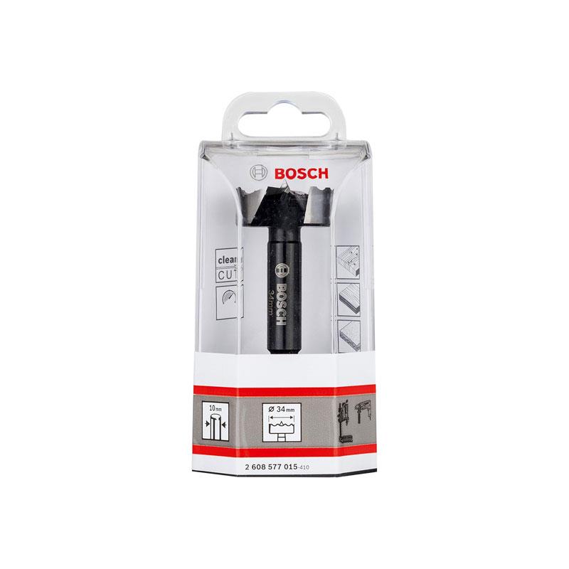 Bosch Professional Forstner Drill Bit 34mm For Hinge Boring Wood Carbide Silver
