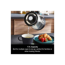 Morphy Richards Glass Electric Jug Kettle Illuminated Blue Light Indicator Rapid Boil 3000W 1.7 Litre Clear