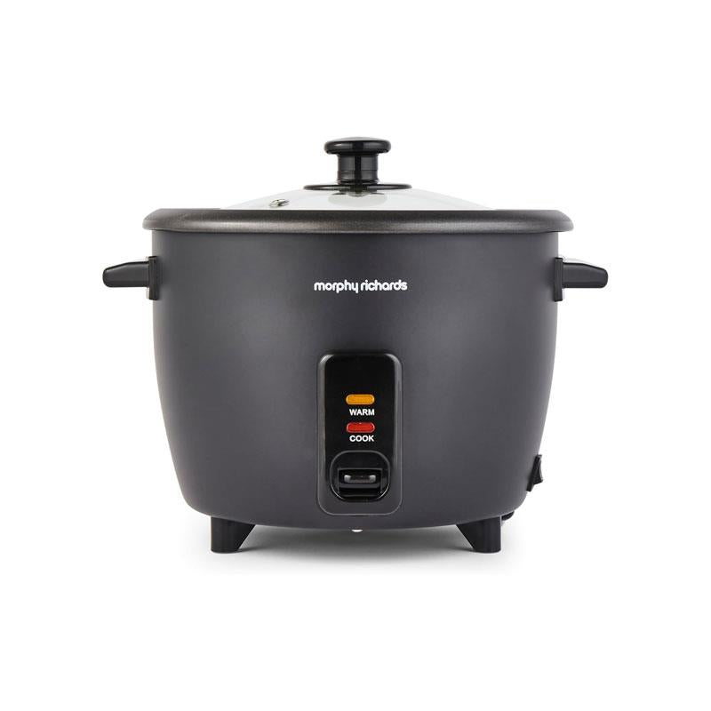 Morphy Richards Rice Cooker And Steamer Automatic Cooking Non-stick Aluminum Inner Pot Glass Lid 500W 8 Cups 1.5 Litre Black Main image