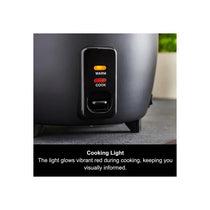 Morphy Richards Rice Cooker And Steamer Automatic Cooking Non-stick Aluminum Inner Pot Glass Lid 500W 8 Cups 1.5 Litre Black