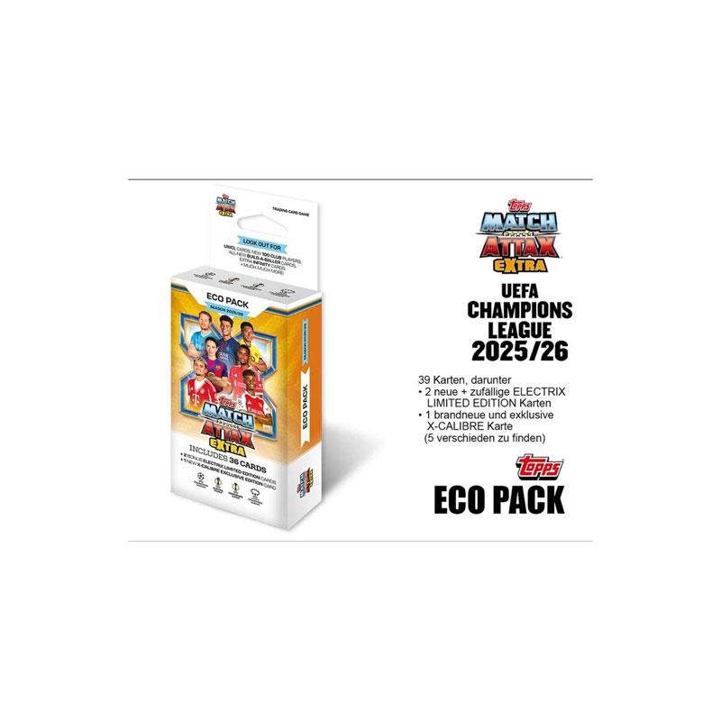 Topps Match Attax Extra 2025/2026 Eco Pack 39 Cards 2 Electrix Limited Editions 1 Exclusive X-Calibre Card UEFA Champions League Trading Cards Multicolour Secondary image