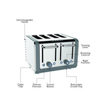 Dualit Architect 4 Slice Toaster Polished Stainless Steel Extra-Wide 36mm Slots 2250W Grey