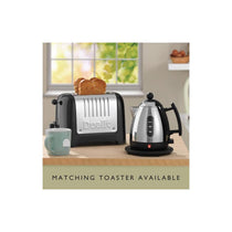 Dualit Mini Lite Electric Jug Kettle Fast Boiling Polished Stainless Steel High Gloss Finish 2000W 1 Litre Silver/Black