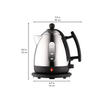 Dualit Mini Lite Electric Jug Kettle Fast Boiling Polished Stainless Steel High Gloss Finish 2000W 1 Litre Silver/Black