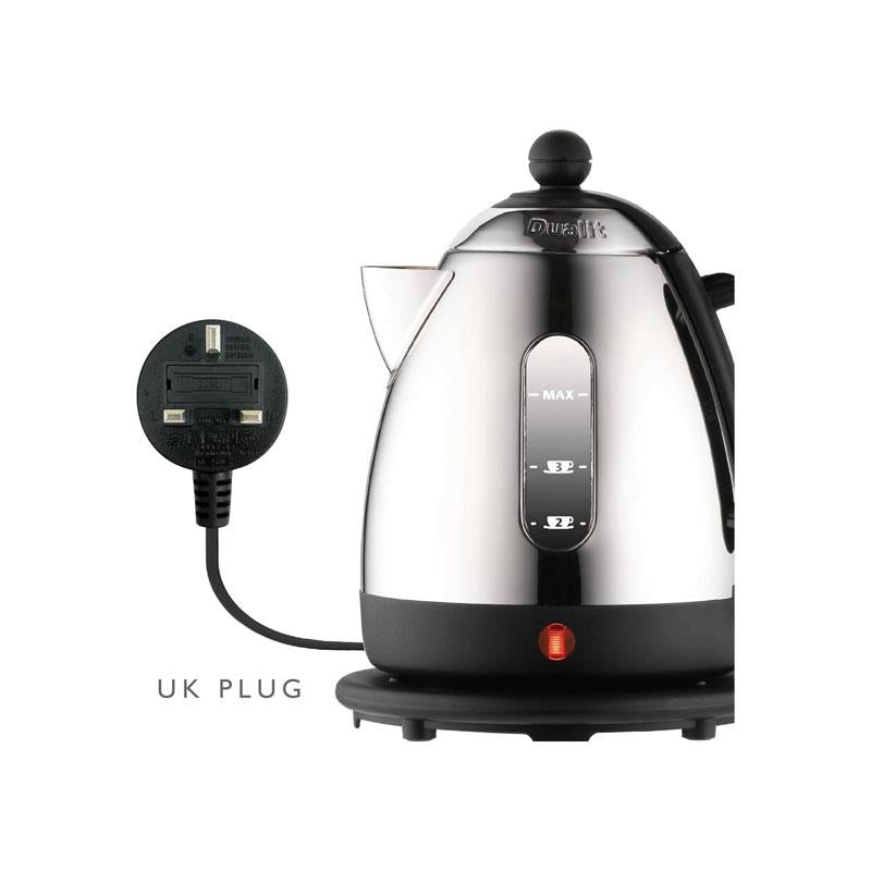 Dualit Mini Lite Electric Jug Kettle Fast Boiling Polished Stainless Steel High Gloss Finish 2000W 1 Litre Silver/Black