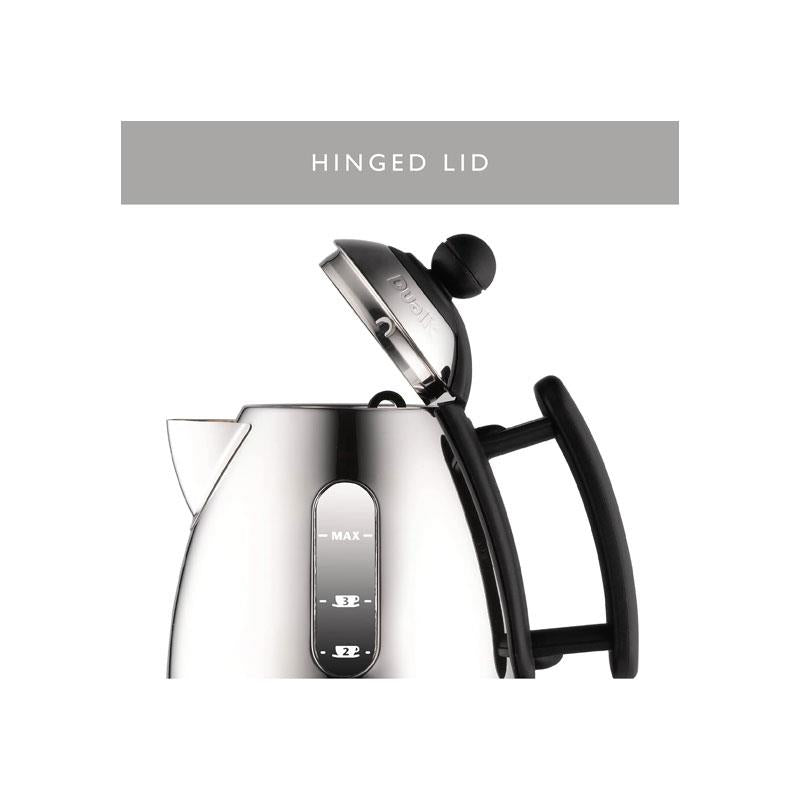 Dualit Mini Lite Electric Jug Kettle Fast Boiling Polished Stainless Steel High Gloss Finish 2000W 1 Litre Silver/Black