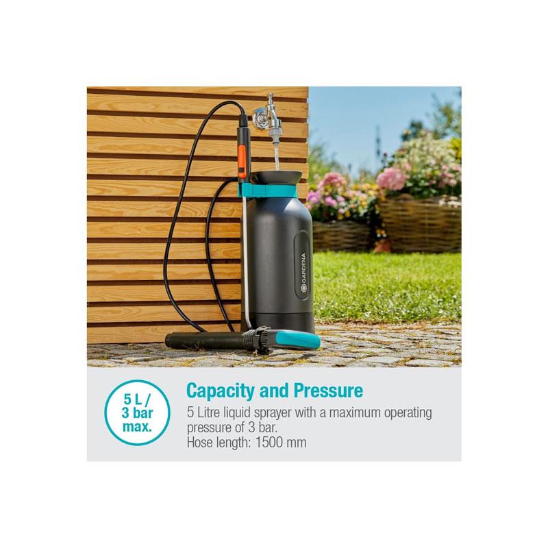 Gardena Comfort Pressure Sprayer 5 Litre Black
