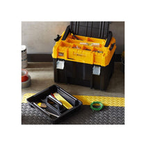 Dewalt Deep TSTAK 2.0 Organiser Storage Box Tote Tray Long Handle Black/Yellow