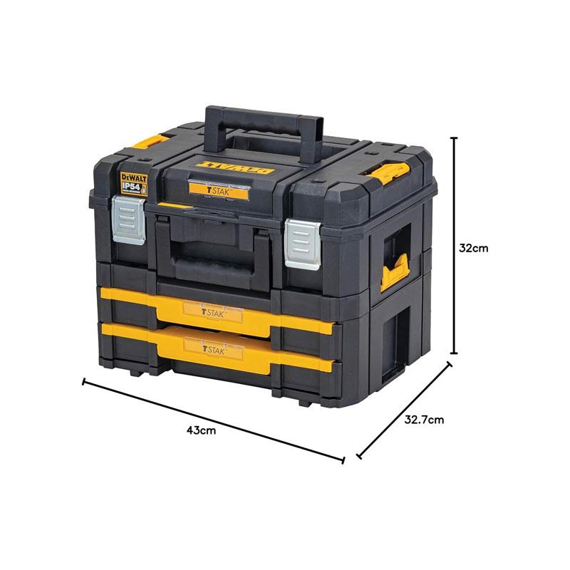 Dewalt TSTAK IP54 Combo Kit Plastic Tool Box Suitcase Black/Yellow
