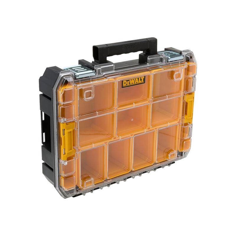 Dewalt TSTAK Watersealed Stackable Tool Fixing Organiser Case Tool Organiser Box Black/Yellow