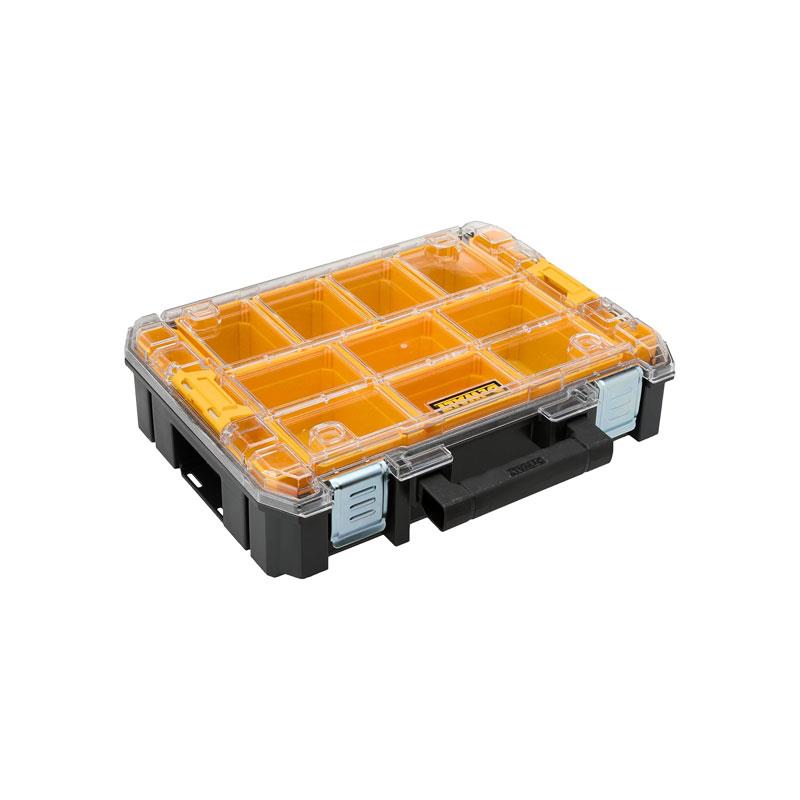 Dewalt TSTAK Watersealed Stackable Tool Fixing Organiser Case Tool Organiser Box Black/Yellow