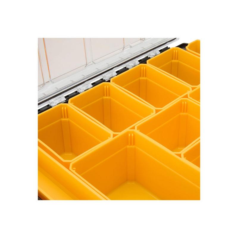 Dewalt TSTAK Watersealed Stackable Tool Fixing Organiser Case Tool Organiser Box Black/Yellow