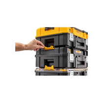 Dewalt TSTAK Watersealed Stackable Tool Fixing Organiser Case Tool Organiser Box Black/Yellow