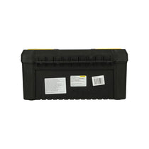 Stanley 16 Inch Basic Toolbox With Organiser Top Essential Tool Box Durable Storage Solution Removable Tote Tray Black/Yellow
