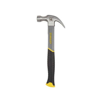 Stanley Fibreglass Claw Hammer 16oz Bi-Material Grip For Comfort And Anti-Slip Black/Stainless