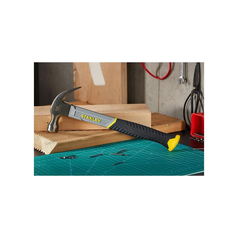 Stanley Fibreglass Claw Hammer 16oz Bi-Material Grip For Comfort And Anti-Slip Black/Stainless Secondary image