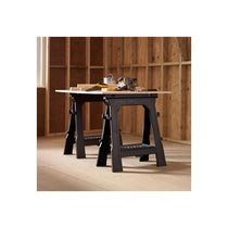 Stanley Folding Workbench Saw Horses Twin Pack Ultra Cvompact Folds Flat Up To 450kg Max Load Capacity Black
