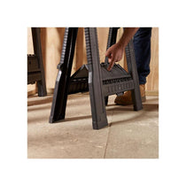 Stanley Folding Workbench Saw Horses Twin Pack Ultra Cvompact Folds Flat Up To 450kg Max Load Capacity Black