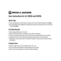 Spear & Jackson 6 1/2 Inch Carpenters Block Plane Cast Iron Beige/Black