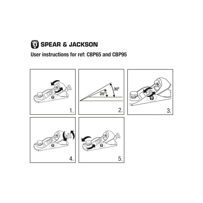 Spear & Jackson 6 1/2 Inch Carpenters Block Plane Cast Iron Beige/Black