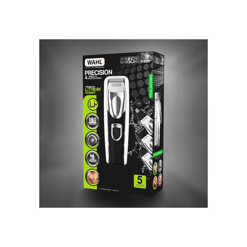 Wahl Precision 4 In 1 Multi Groomer Kit Hair Trimmer Beard And Stubble Trimmers Ear And Nose Trimmer Male Grooming Set Black/Silver