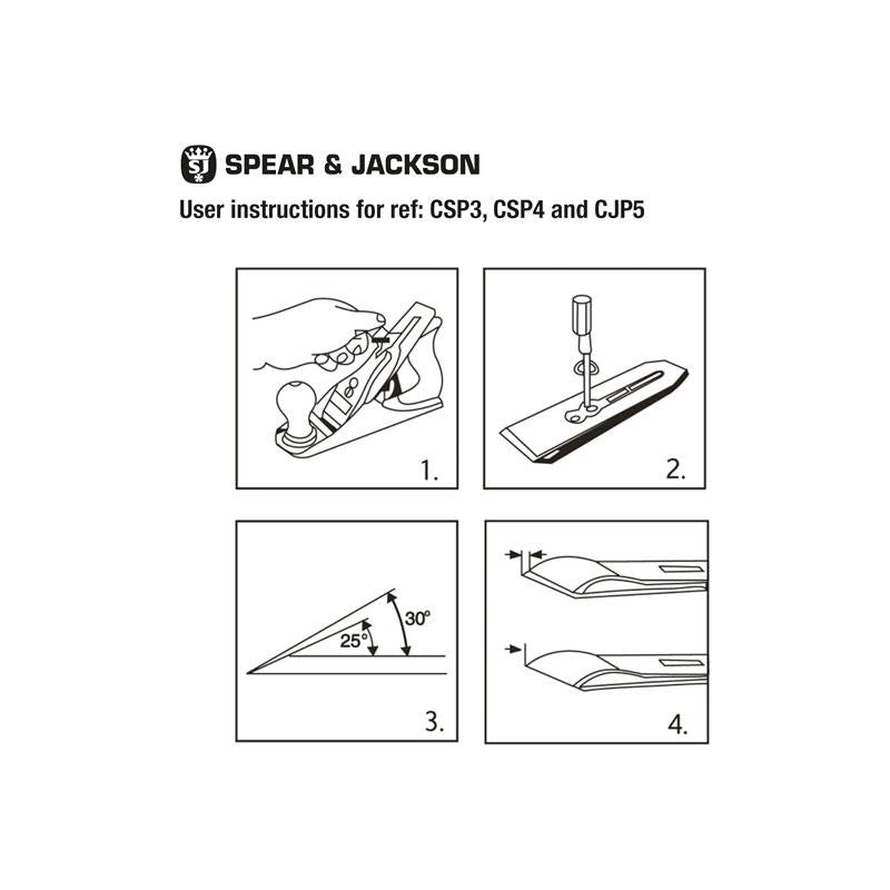 Spear & Jackson Carpenters No.4 Smoothing Plane Silver/Black