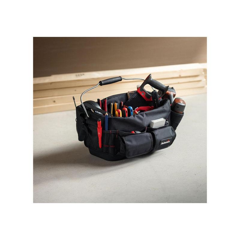 Hultafors Tool Bucket Organiser With 31 Pockets Robust Material With 1680 Denier For Organising And Storing Tools Black/Red