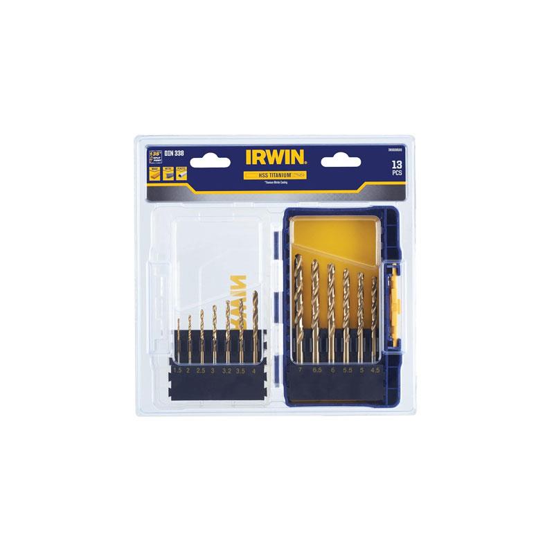 Irwin HSS Pro Titanium Coated Metal Drill Bits Bit Set 13 Piece