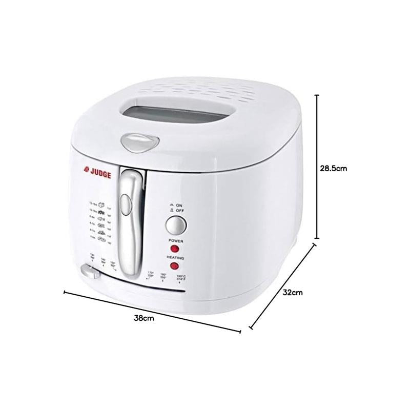Judge Deep Fryer Adjustable Thermostat With Non-Stick Interior 1500W 2.25 Litre White