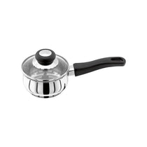 Judge Vista Saucepan 12cm/500ml Small Stainless Steel Shatterproof Vented Glass Lid Silver