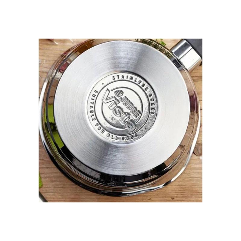 Judge Vista Saucepan 12cm/500ml Small Stainless Steel Shatterproof Vented Glass Lid Silver