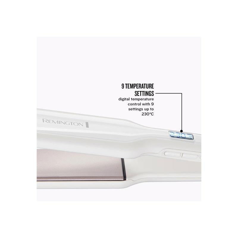 Remington Pro-Ceramic Extra Wide Plate Hair Straightener 45mm Floating Plates 15 Second Heat 9 Settings 150-230°C White