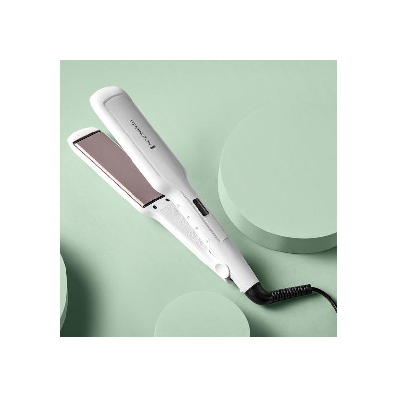 Remington Pro-Ceramic Extra Wide Plate Hair Straightener 45mm Floating Plates 15 Second Heat 9 Settings 150-230°C White