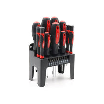 Hilka Tools Screwdriver Set Chrome Vanadium Steel Soft Grip Handles With Storage Stand 21 Piece