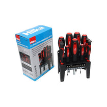 Hilka Tools Screwdriver Set Chrome Vanadium Steel Soft Grip Handles With Storage Stand 21 Piece