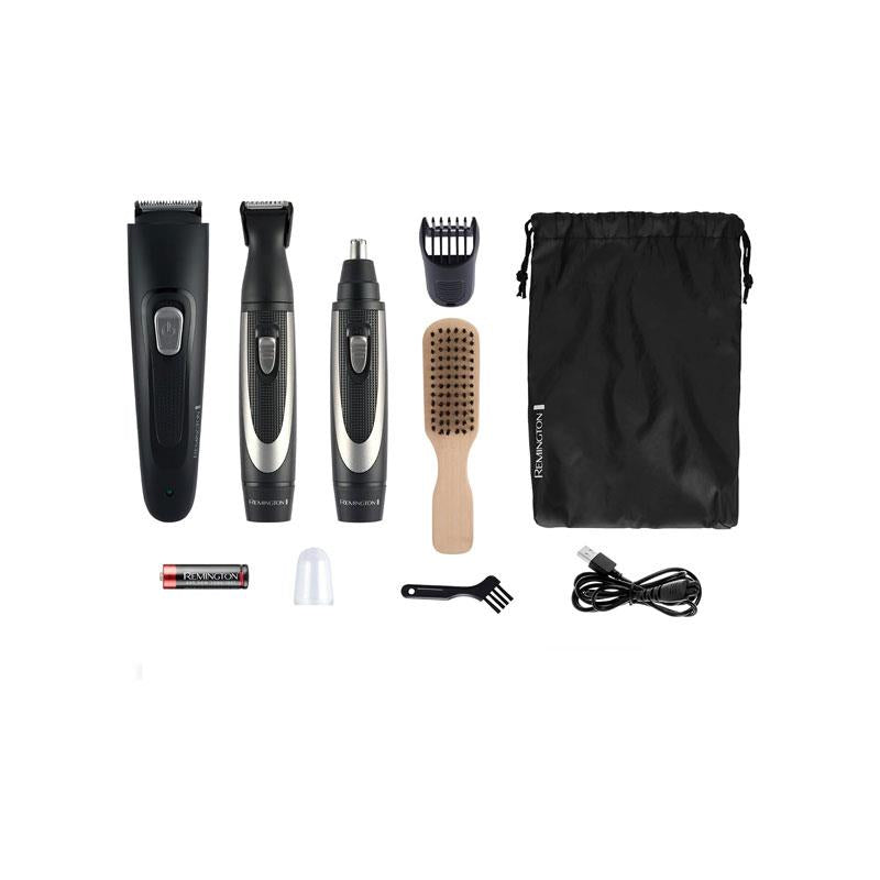 Remington The Works Beard Trimmer Kit 6 Piece Beard Trimmer With Comb 2mm-18mm Precision Trimmer With Comb 1mm-5mm Nose And Ear Trimmer Black Secondary image