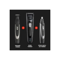 Remington The Works Beard Trimmer Kit 6 Piece Beard Trimmer With Comb 2mm-18mm Precision Trimmer With Comb 1mm-5mm Nose And Ear Trimmer Black