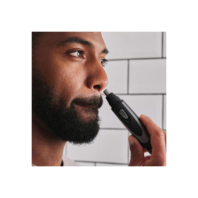 Remington The Works Beard Trimmer Kit 6 Piece Beard Trimmer With Comb 2mm-18mm Precision Trimmer With Comb 1mm-5mm Nose And Ear Trimmer Black