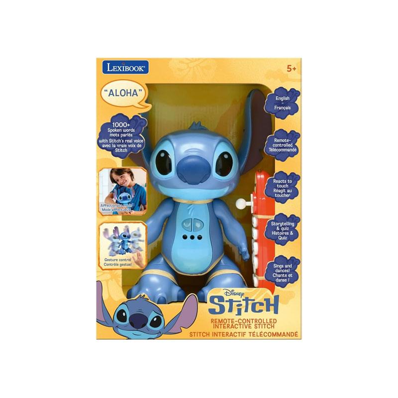 Lexibook Bilingual Disney Stitch Robot Interactive Toy With Remote Controlled Reacts To Touch Programmable Two Speed Age 5+ Blue