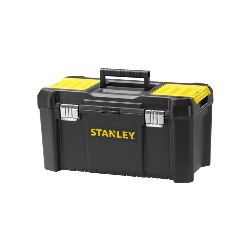 Stanley Essential Tool Box 19 Inch/50cm Durable Storage Solution Removable Tote Tray And Tools Storage Organisers Black/Yellow