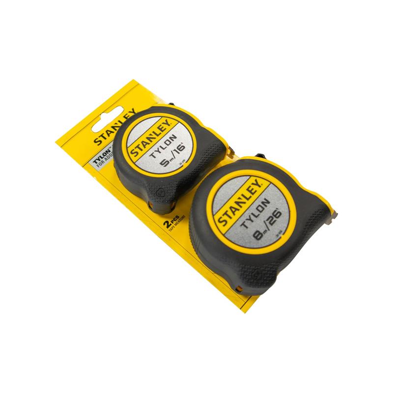 Stanley Tylon Pocket Tapes Measures 5m/16ft And 8m/26ft Twin Pack