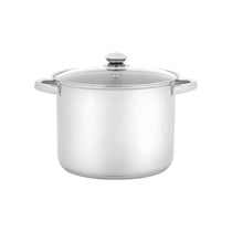 Judge Essentials Stock Pot With Glass Lid Polished Stainless Steel Large 24cm 8.5 Litre Silver