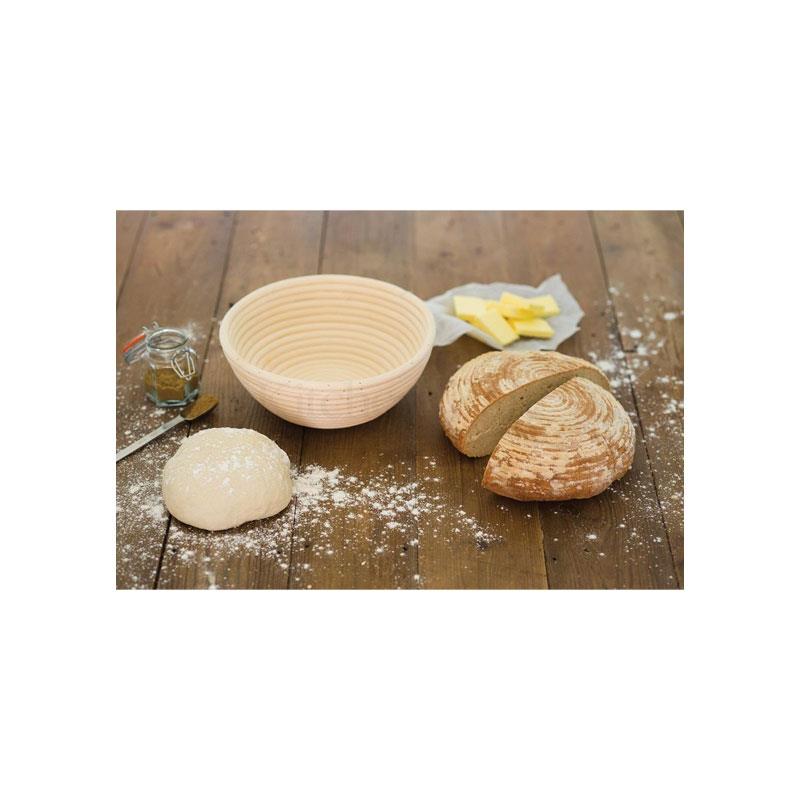 KitchenCraft Home Made Banneton Bread Basket/Proving Basket Round Rattan 22cm Wood Secondary image