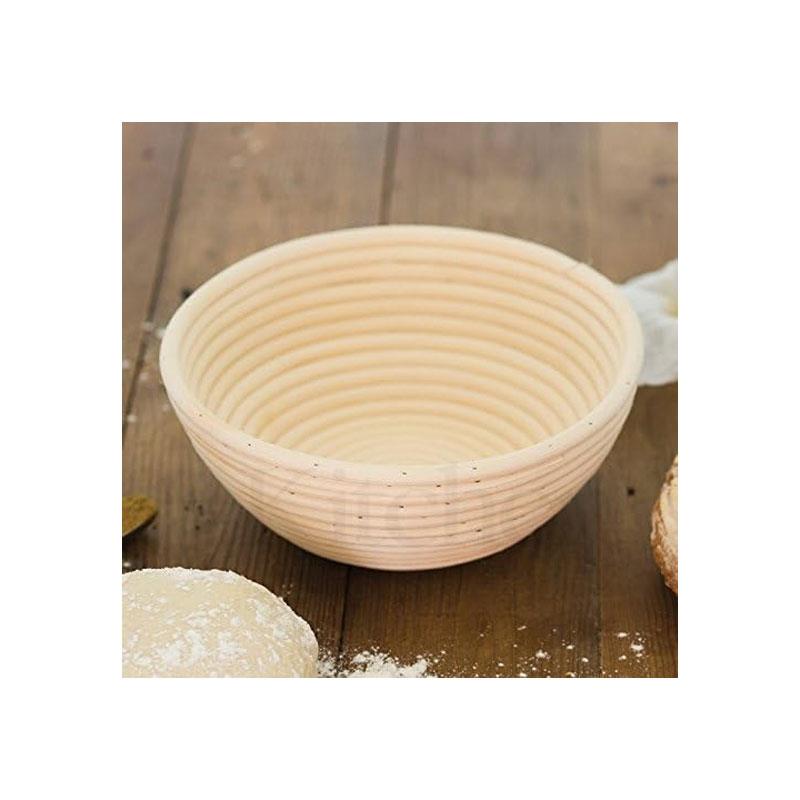 KitchenCraft Home Made Banneton Bread Basket/Proving Basket Round Rattan 22cm Wood